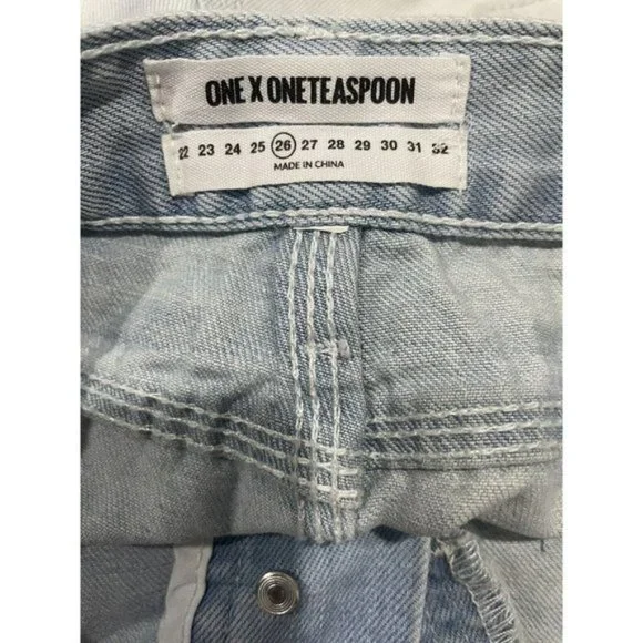 One Teaspoon Bonitas Low Waist Medium Rise Raw Curved Hem Size 26 Button Fly - Picture 7 of 8